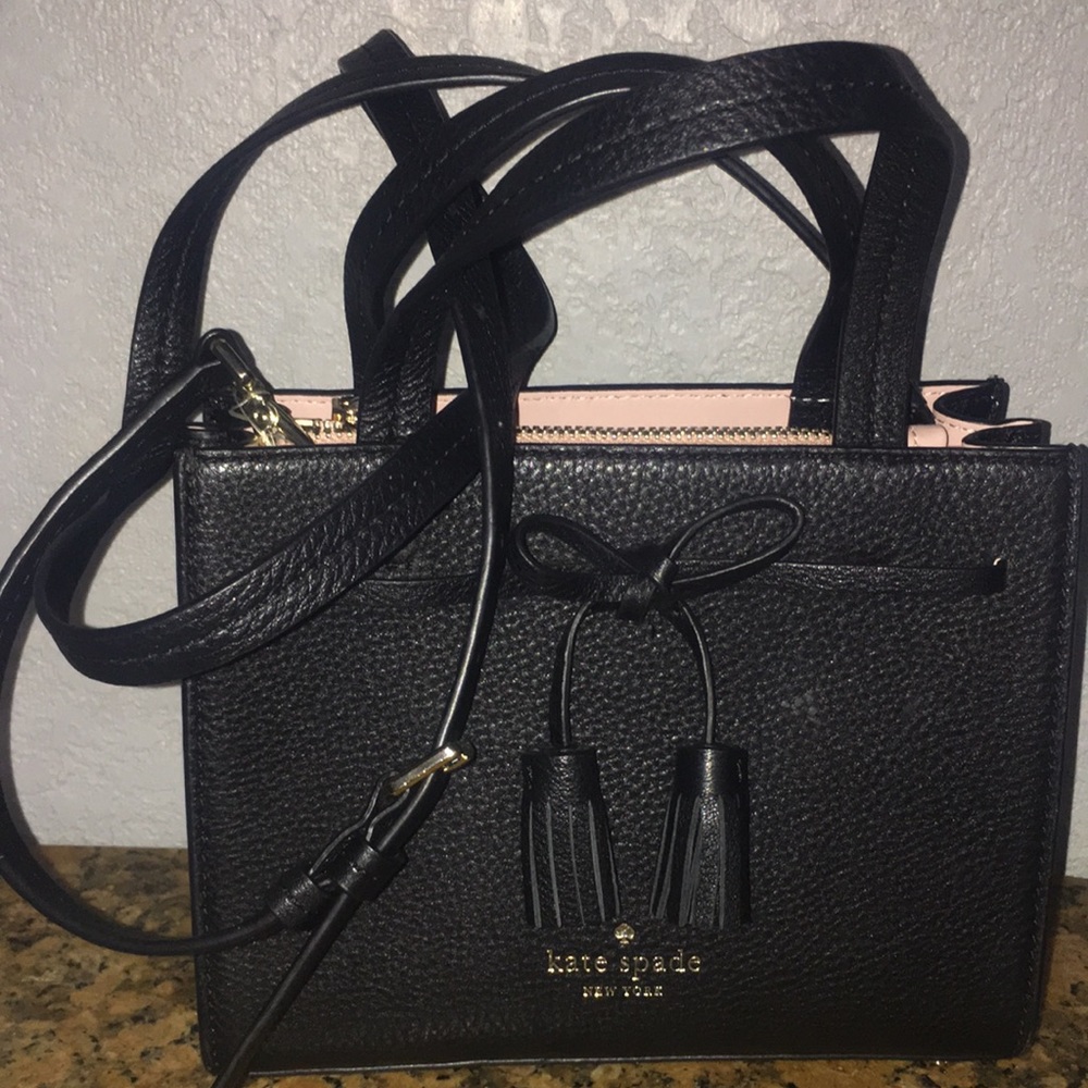 Black leather purse
